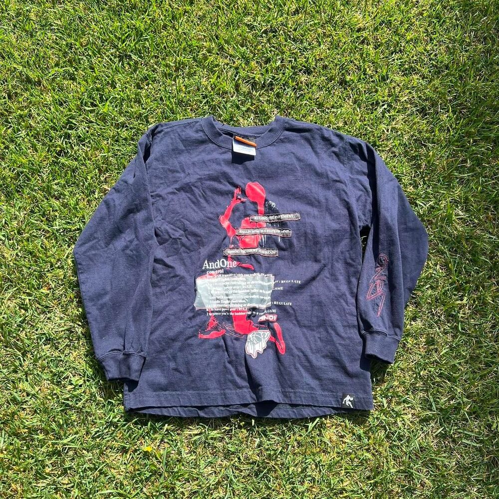 And1 y2k 2000s tee long sleeve youth boys size L large